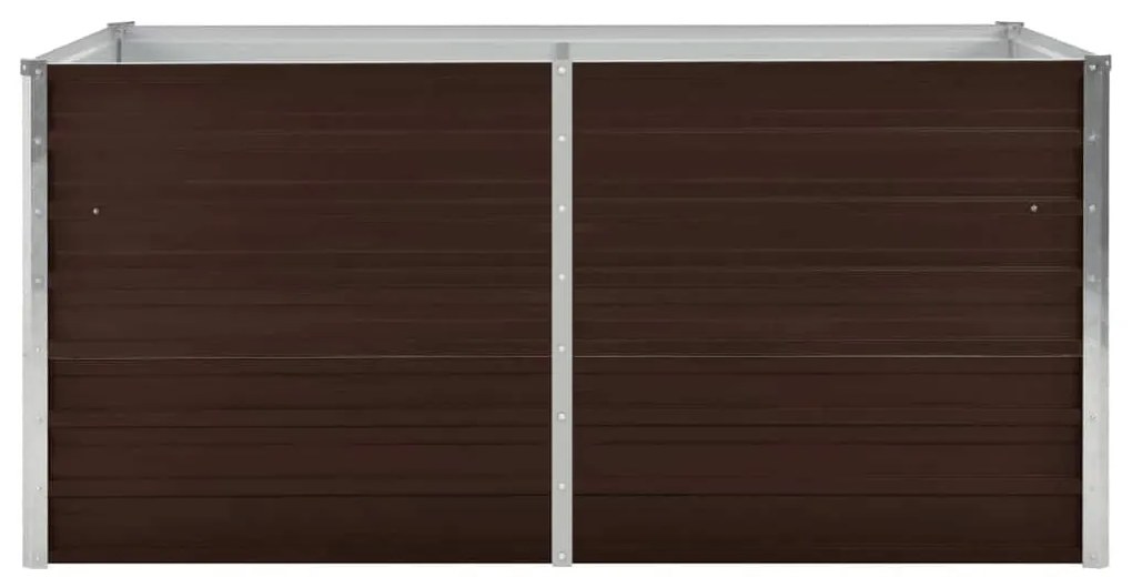 Canteiro de jardim elevado 160x80x77cm aço galvanizado castanho