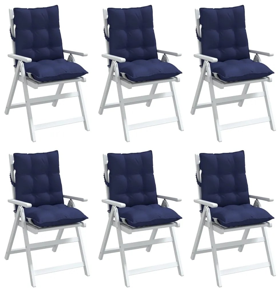 Almofadões cadeira encosto baixo 6 pcs oxford azul-marinho