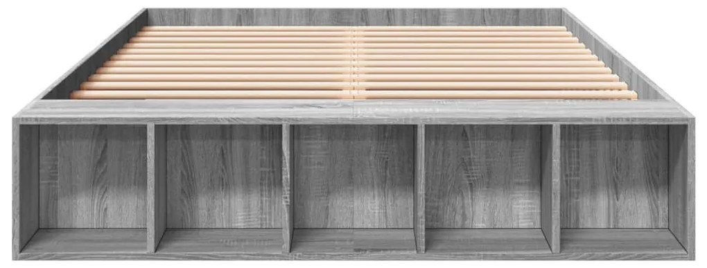 Estrutura de cama 150x200 cm derivados de madeira cinza sonoma