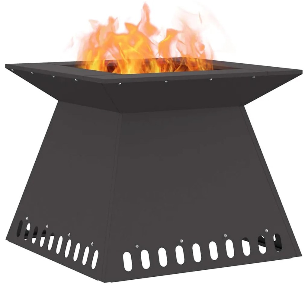 Fogo de Chão Preto 60x60x50 cm Aço