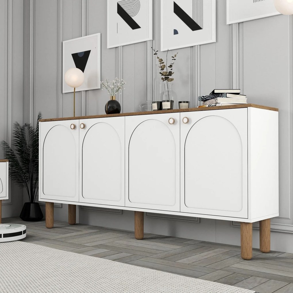 Aparador "Bianco" - Branco - 180x84x35cm - Design Moderno