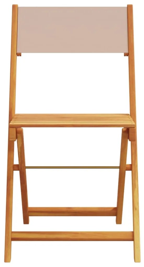 Cadeiras de bistrô 2 pcs acácia maciça/tecido cinza-acastanhado