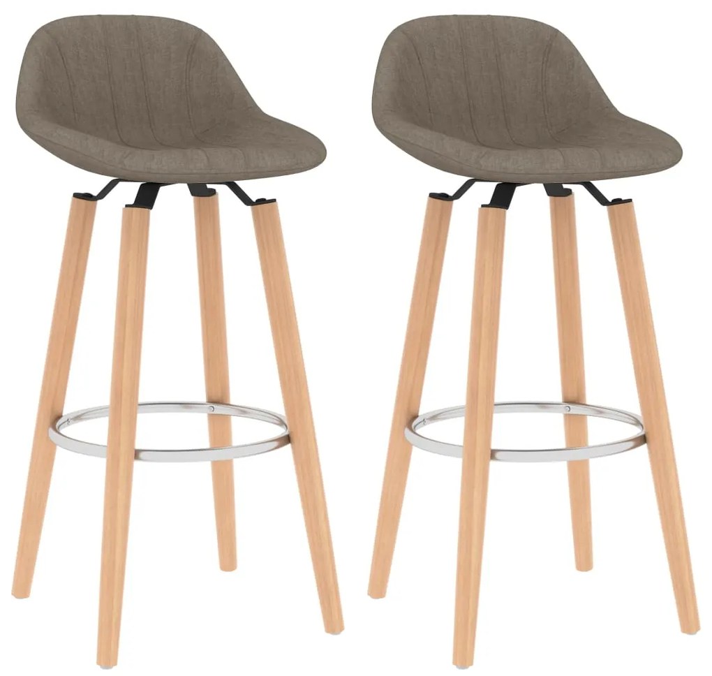 vidaXL Bancos de bar 2 pcs tecido cinzento-acastanhado