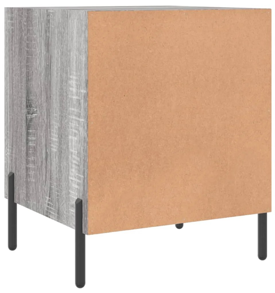 Mesa cabeceira 40x40x50 cm derivados de madeira cinzento sonoma