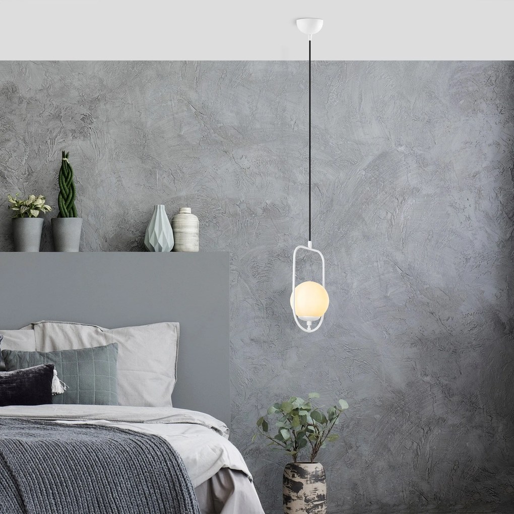Candeeiro de Teto Skew – Branco – 20 cm Largura, Altura Máx 171 cm, Al