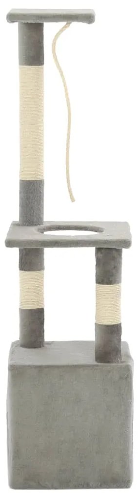 Árvore p/ gatos c/ postes arranhadores sisal 109 cm cinzento