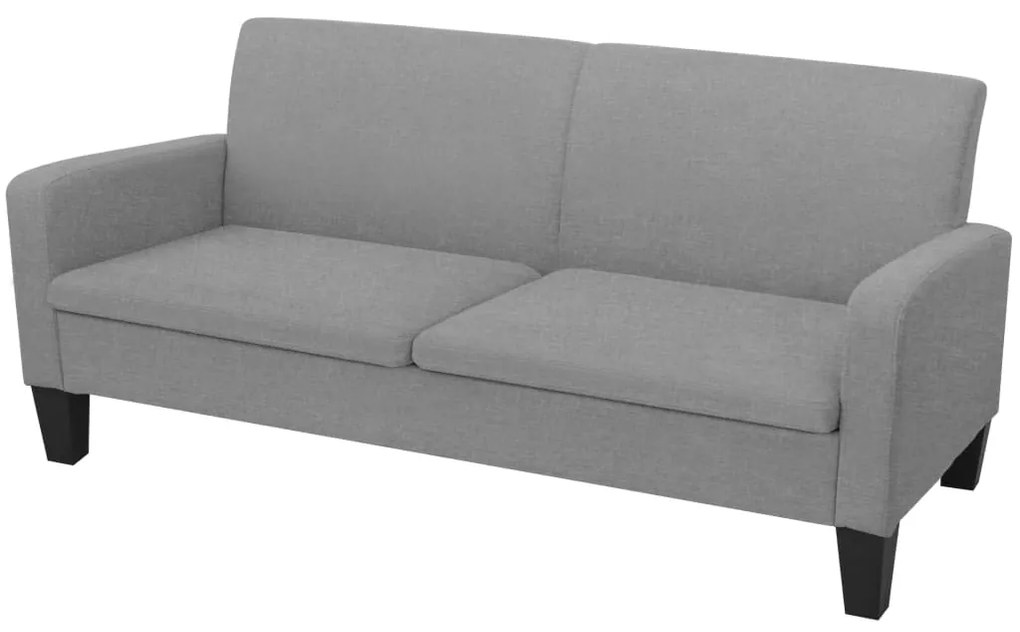 244711 vidaXL Sofá de 3 lugares 180x65x76 cm cinzento-claro