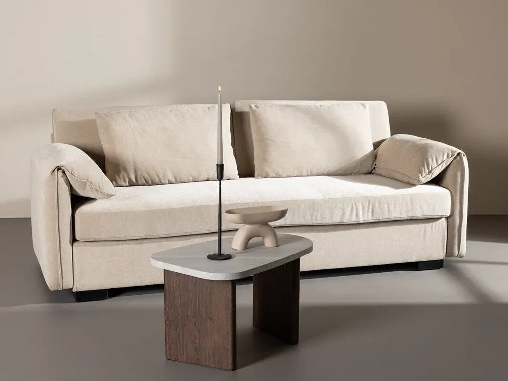 Sofá Dallas 4512, Bege, 230x88x97cm, 70 kg, Tecido, Pernas: Madeira ...