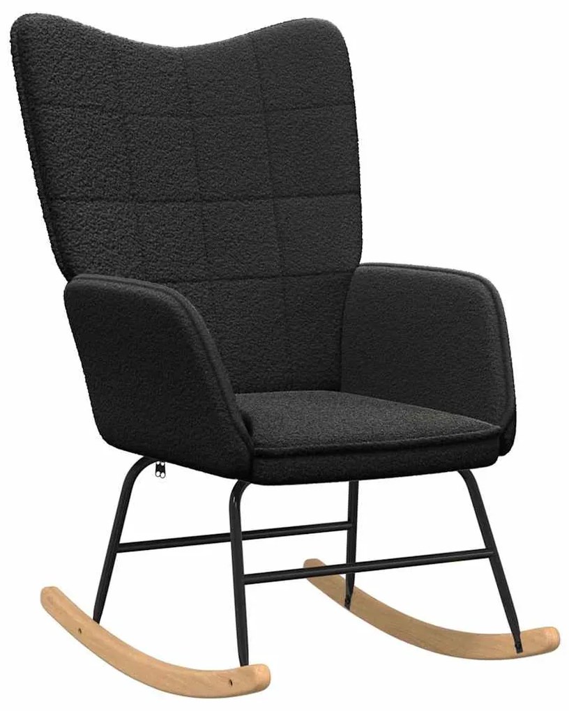 Cadeira Relaxante vidaXL Preto em Tecido com Pelo Curto
