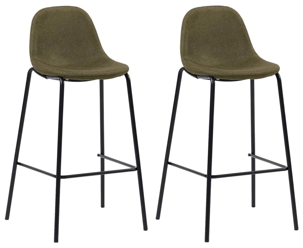 vidaXL Bancos de bar 2 pcs tecido castanho