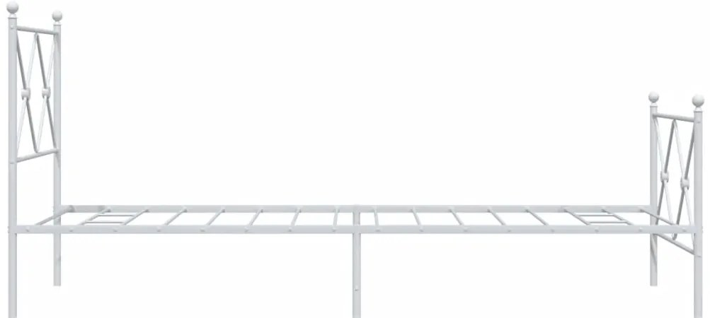 Estrutura de cama com cabeceira e pés 80x200 cm metal branco