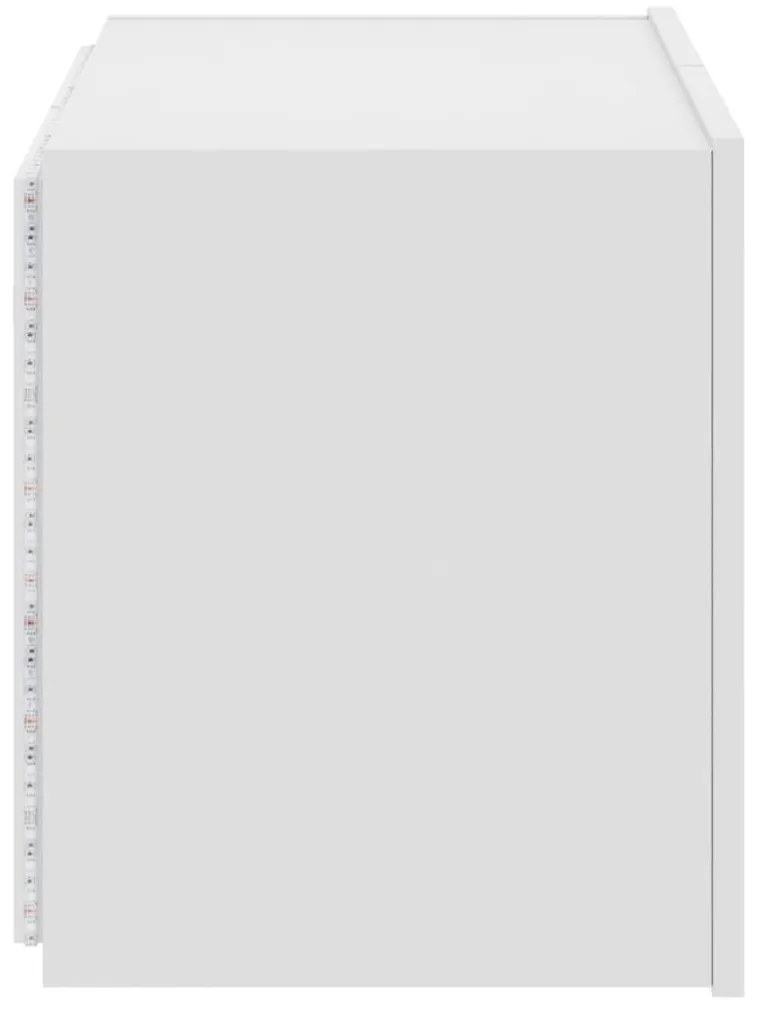 Móvel de parede para TV com luzes LED 60x35x41 cm branco