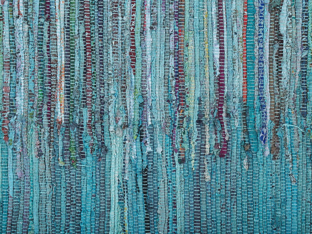 Tapete de algodão azul 140 x 200 cm MERSIN Beliani