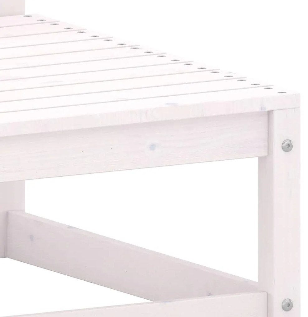 2 pcs conjunto lounge jardim c/ almofadões pinho maciço branco