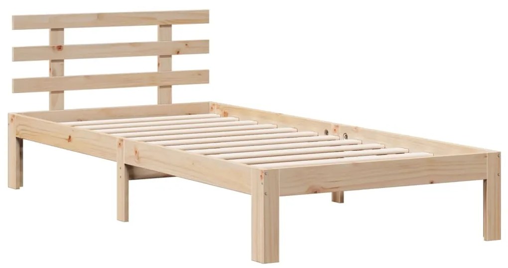 Cama com estante sem colchão 100x200 cm pinho maciço