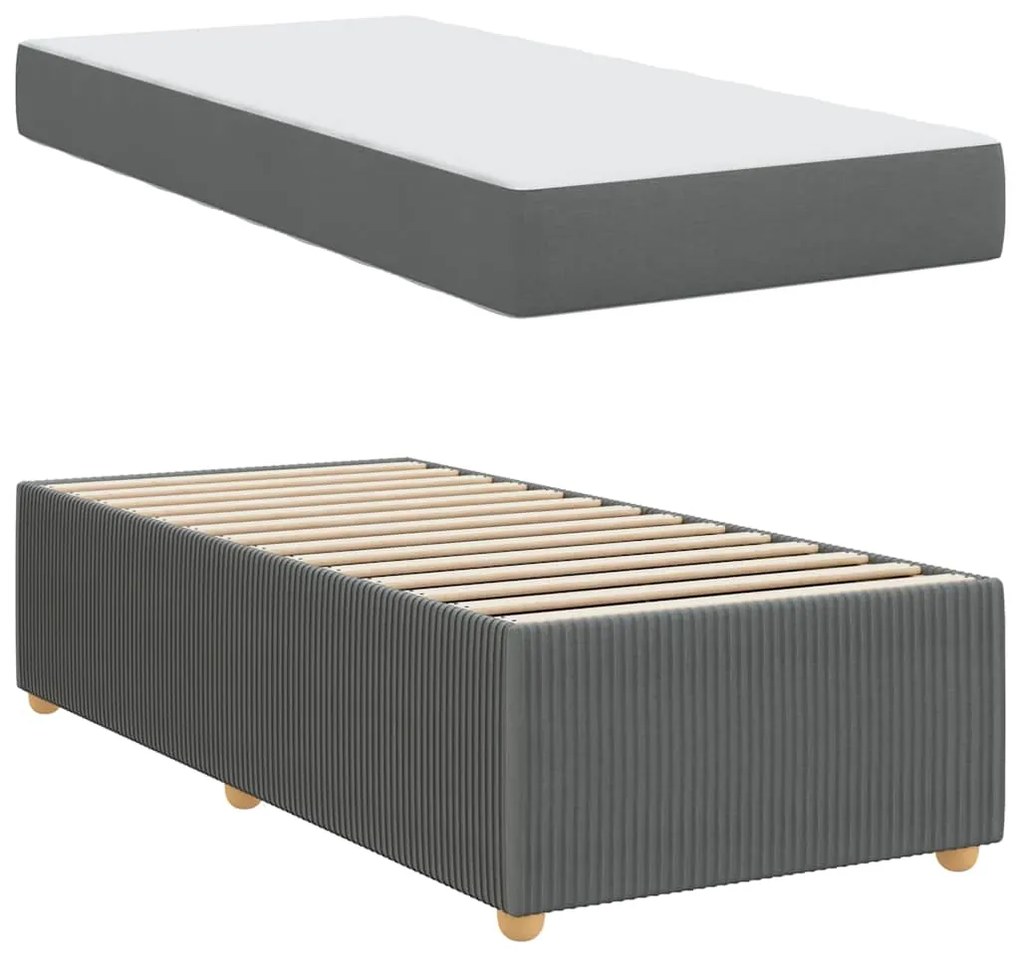 Estrutura da Cama Outros Cinzento escuro 90 x 190 cm tecido