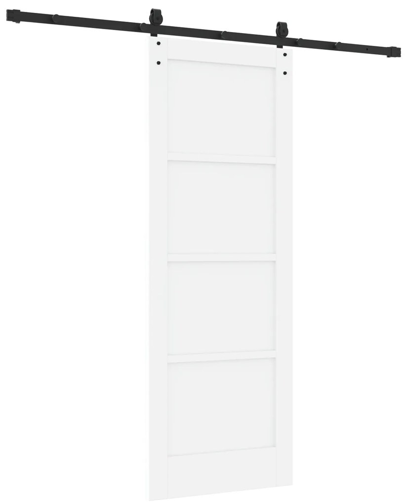 Porta Deslizante vidaXL com Conjunto de Ferragens Branco 73.5x198.5 cm
