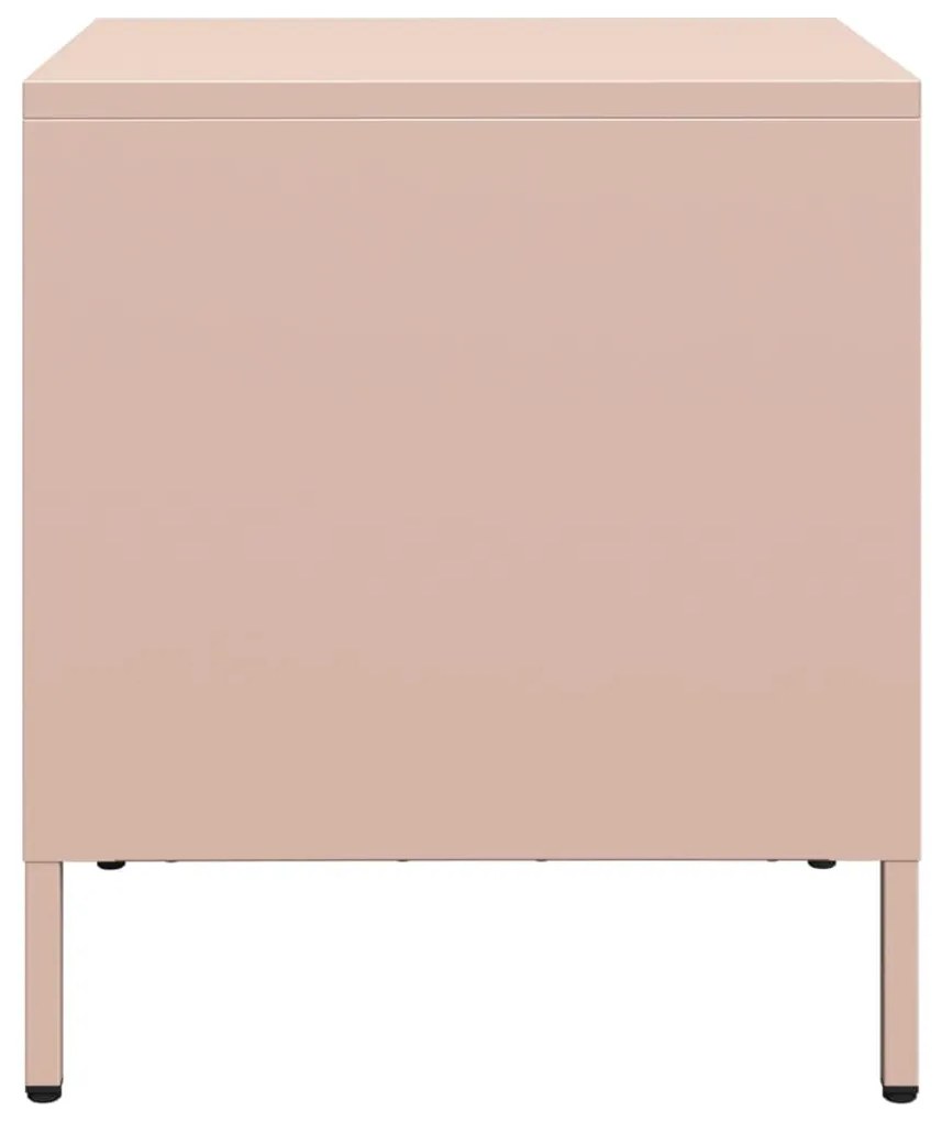Mesa de cabeceira 35x39x43,5 cm aço rosa
