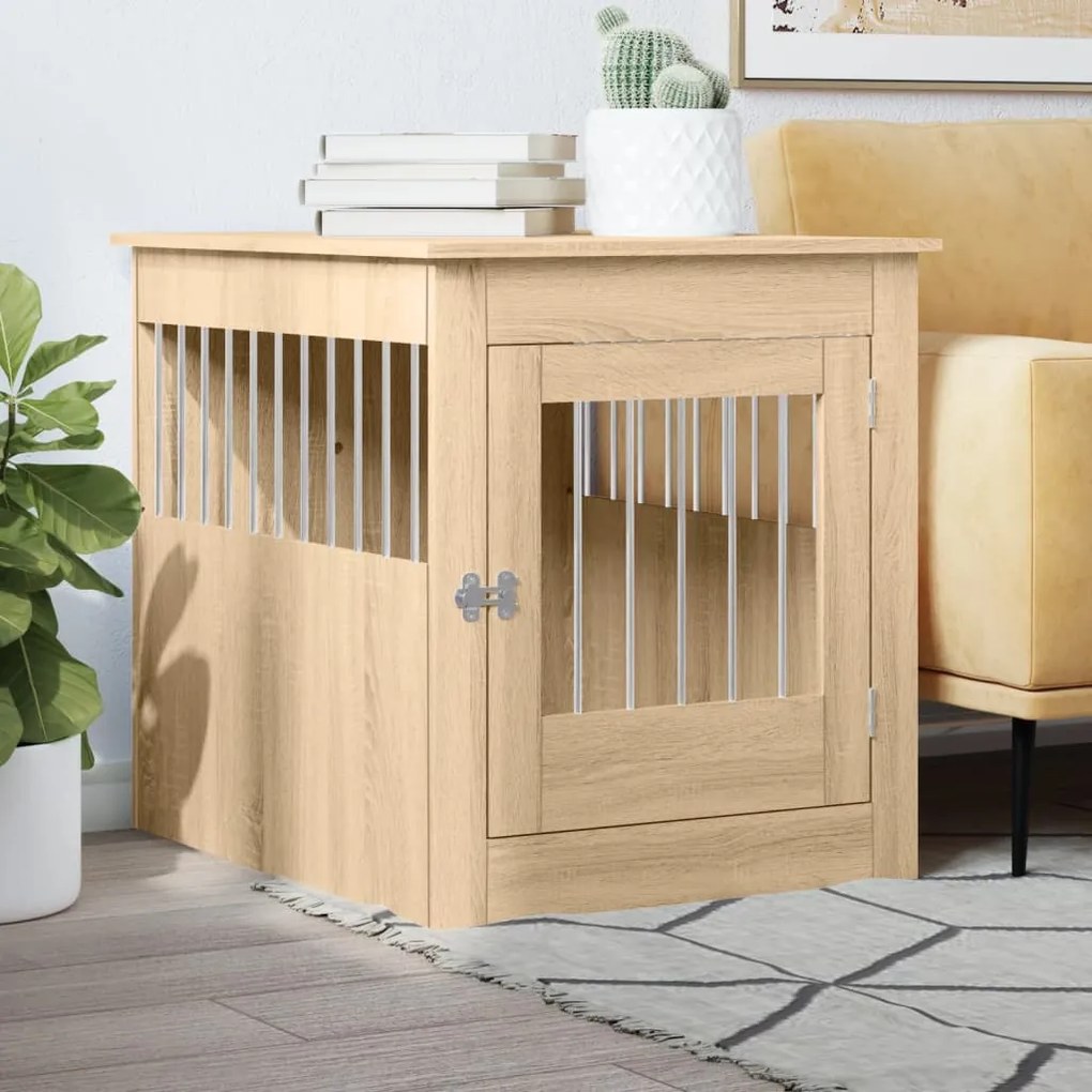 vidaXL Móvel casota para cão derivados de madeira carvalho sonoma