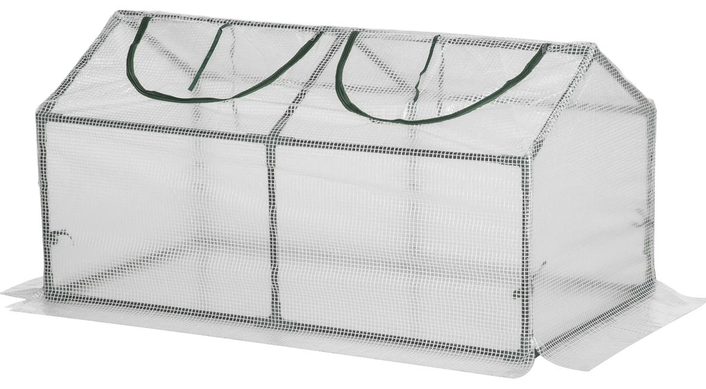 Estufa 119x60x60cm Estufa de Jardim com 2 Janelas Enroláveis para Cultivo de Plantas Verduras Flores Branco Translúcido