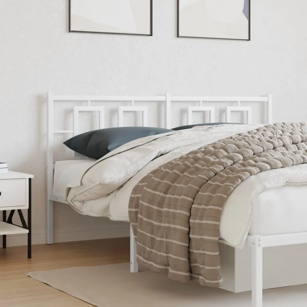 Cabeceira de cama 160 cm metal branco