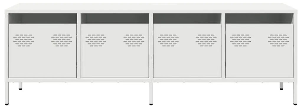Móvel de TV 135x39x43,5 cm aço laminado a frio branco