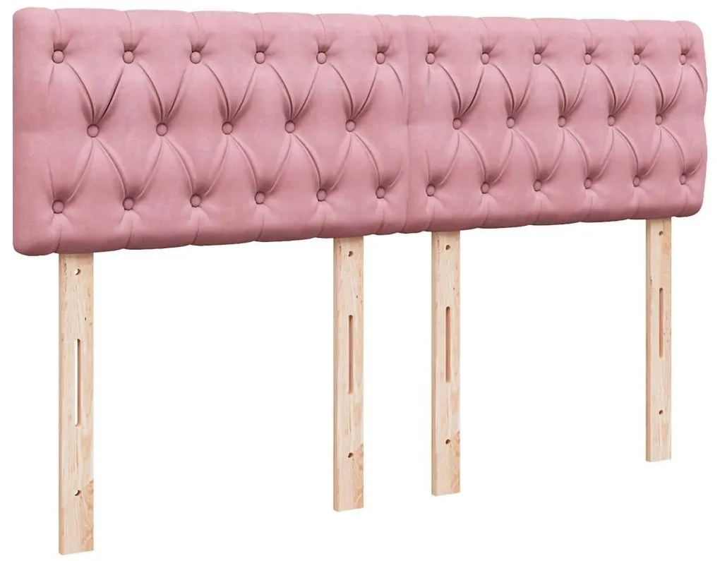 Cama com molas/colchão 160x200 cm veludo rosa