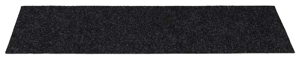 Tapetes de escada adesivos 30 pcs 60x25 cm retangular preto