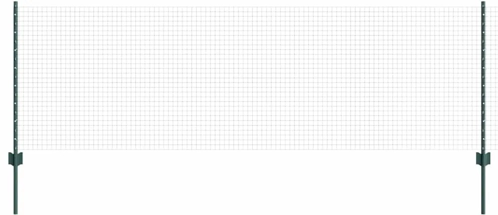 Cerca de Arame Soldado com 5 Postes U Verde 0.8x10 m Aço