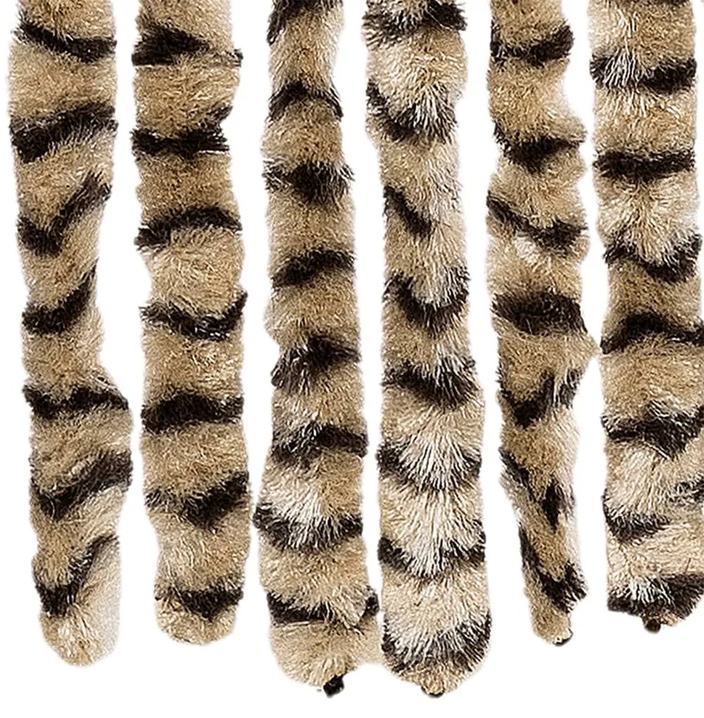 Cortina anti-insetos 100x230 cm chenille bege e castanho