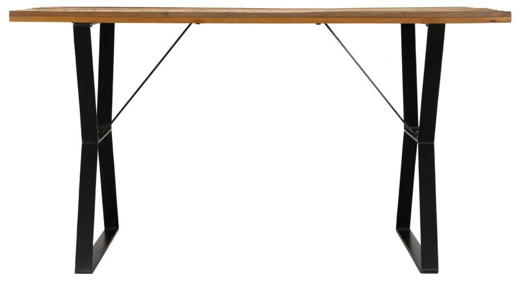 Mesa de jantar 140x80x76 cm madeira recuperada maciça