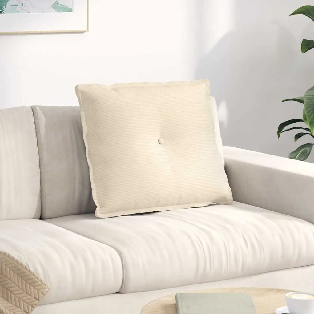 vidaXL Travesseiro para Costas Creme 60 x 50 cm