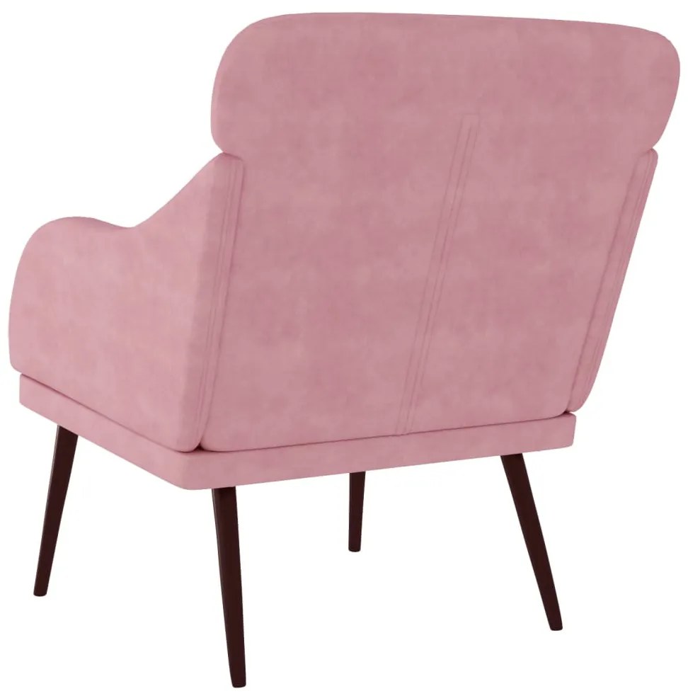 Cadeira com apoio de braços 63x76x80 cm veludo rosa