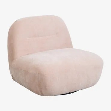 Sofá Giratório Em Chenille Sernin Chenille Rosa Quartzo - Sklum