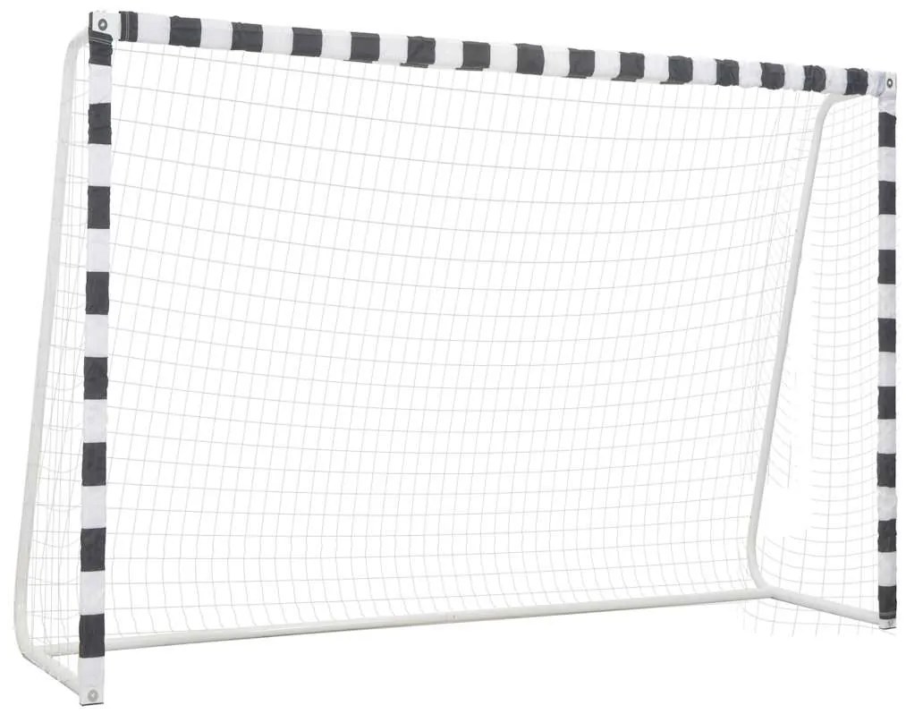 Baliza de futebol 300x200x90 cm metal preto e branco