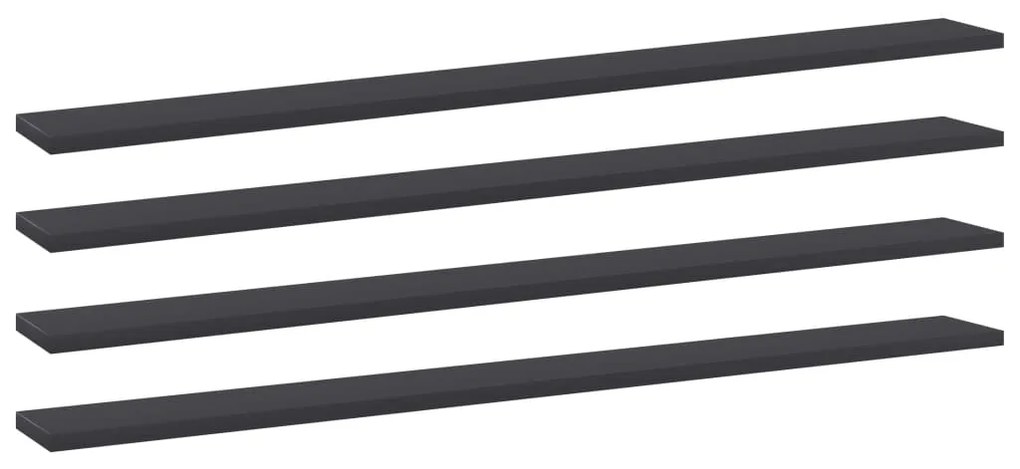 vidaXL Prateleiras para estante 4pcs 100x10x1,5cm contraplacado cinza