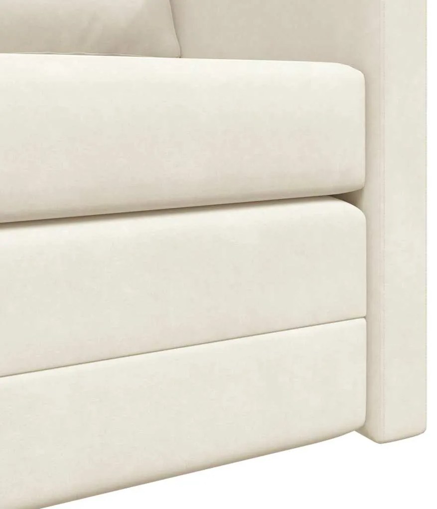 Loveseat 2 lugares Creme Tecido, Madeira 2 lugares