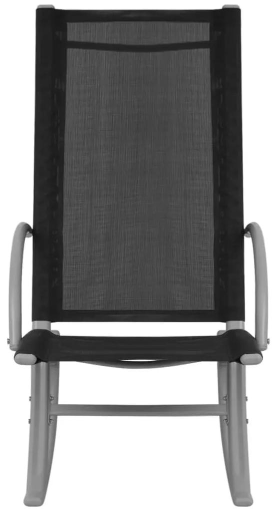Cadeiras de baloiço jardim 2 pcs aço e textilene preto