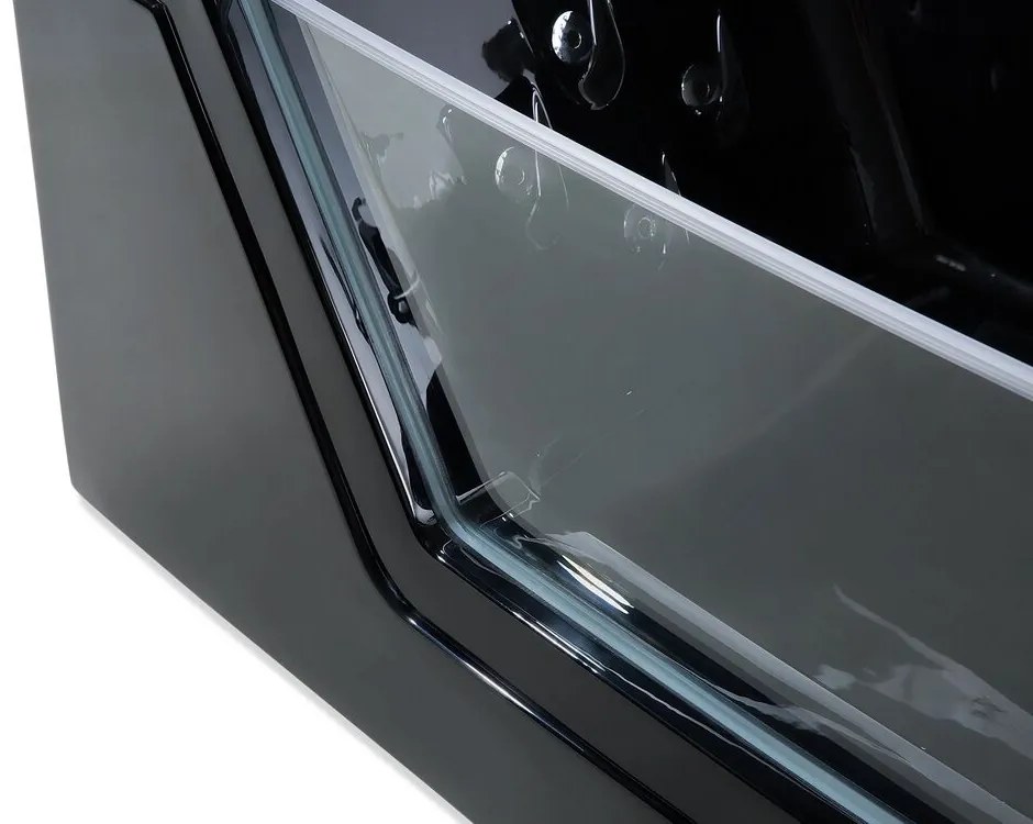 Banheira de hidromassagem em acrílico preto com LED 153 x 71 cm SAMANA Beliani