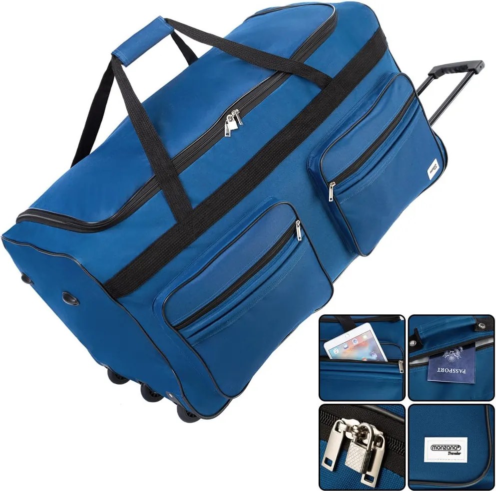 Saco de viagem com rodas XXL 160L  85 x 43 x 44 cm azul