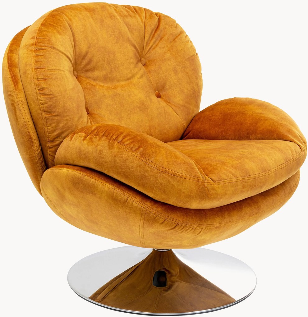 Cadeirão giratório em veludo Cosy