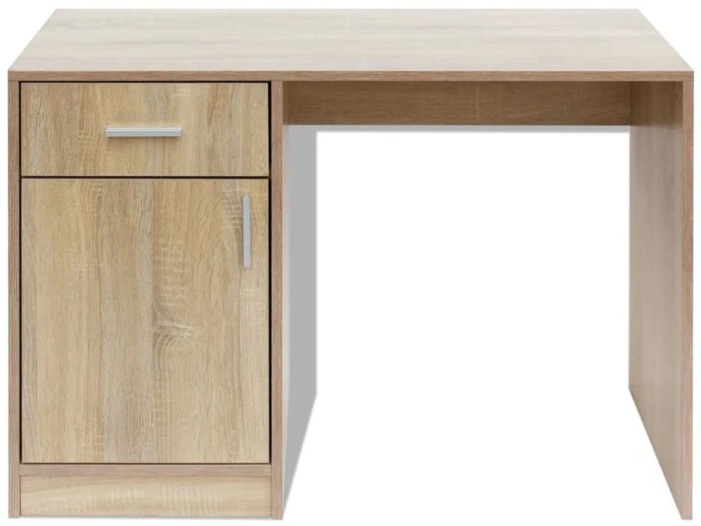 Mesa com gaveta e armário 100x40x73 cm carvalho