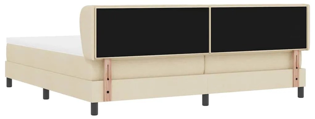 Cama Box Spring com Colchão Creme 200x200 cm Tecido