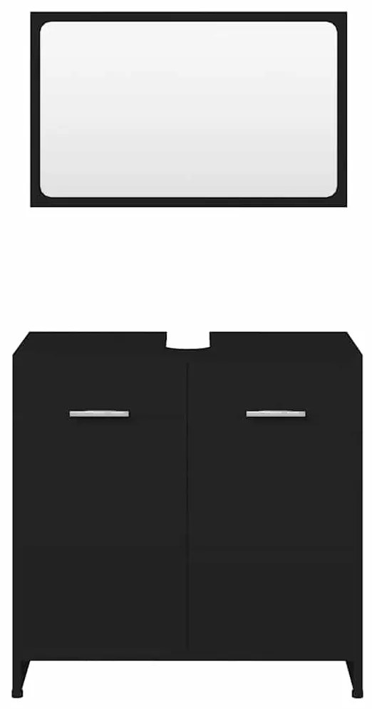 Conjunto de móveis casa de banho derivados de madeira preto