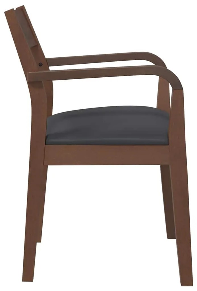 Cadeiras de jantar com almofadões 2 pcs madeira maciça castanho