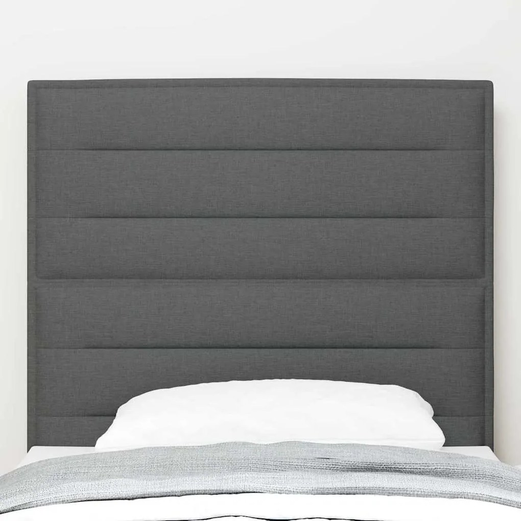 Cabeceira LED Design Linhas Cinza Escuro 90 cm Tecido