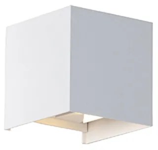 Candeeiro de parede exterior branco com LED 2 luzes IP54 - Edwin Moderno