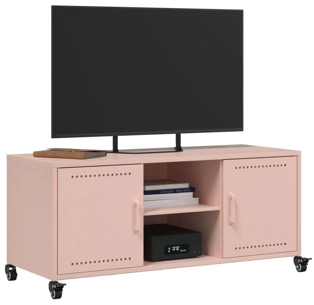 Móvel de TV 100,5x39x43,5 cm aço rosa