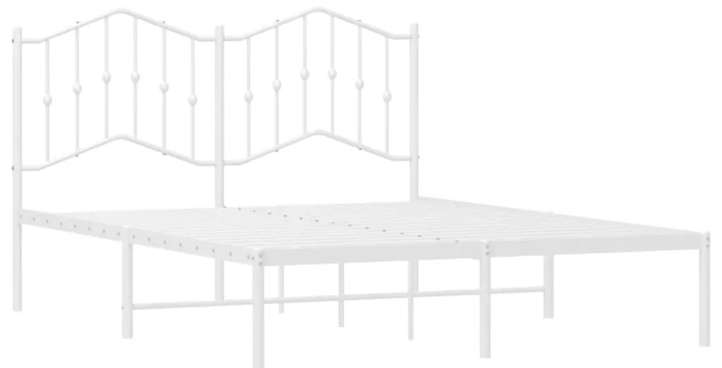 Estrutura de cama com cabeceira 140x200 cm metal branco