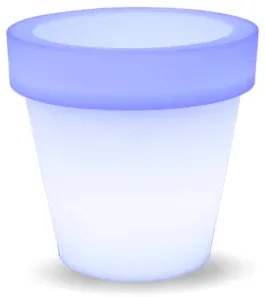 VASO REDONDO MAGNOLIA 60 CM COM LUZ LED RGB SOLAR + BATERIA RECARREGÁVEL HOTEL, CASA, JARDIM, RESTAURANTE, BAR